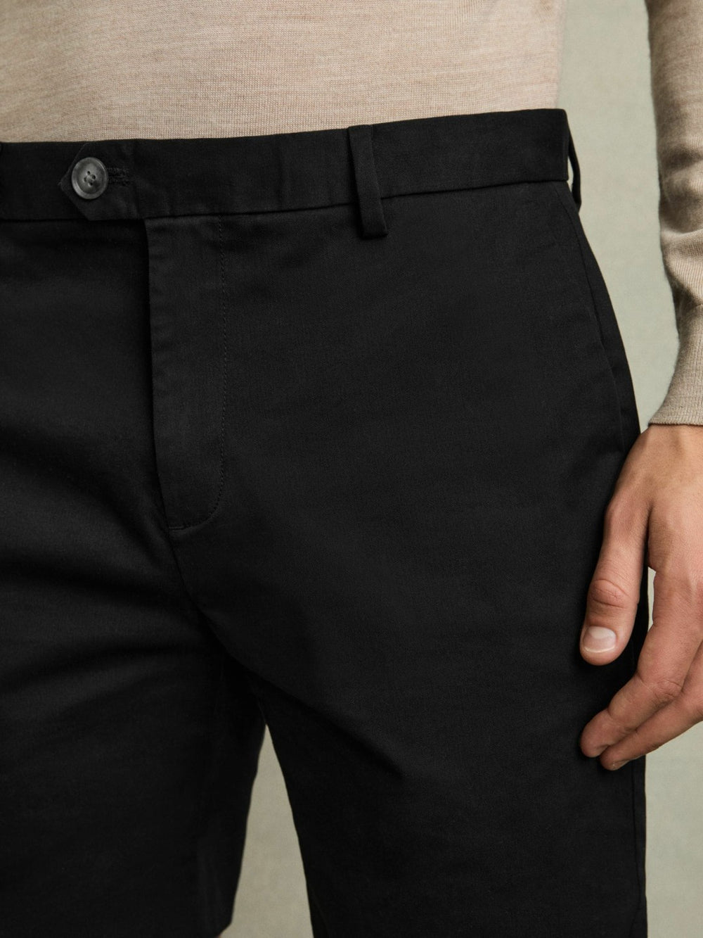Reiss | Short Length Casual Chino Shorts in Black