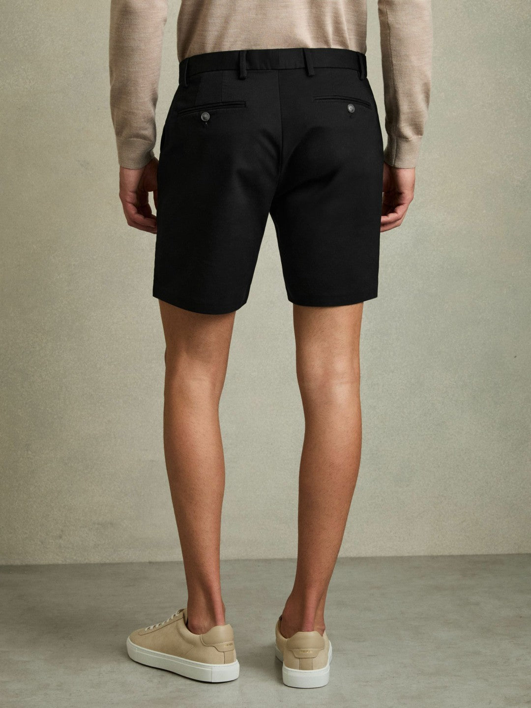Reiss | Short Length Casual Chino Shorts in Black