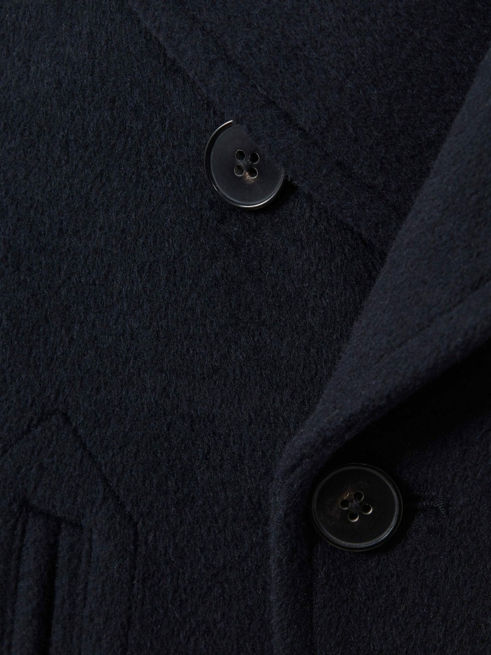 Reiss | 9-13 yrs Wool Blend Twill Double Breasted Coat in Navy