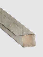 Reiss | Polka Dot Silk Tie in Champagne
