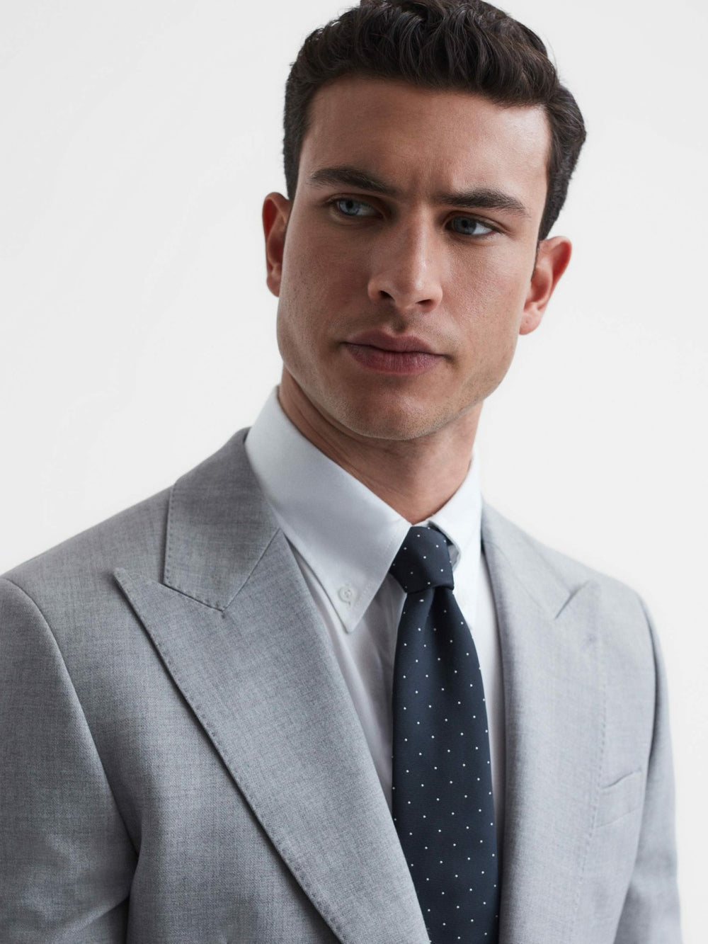 Reiss | Polka Dot Silk Tie in Navy