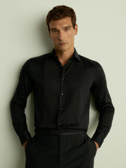 Reiss | Slim Fit Cotton Dinner Shirt in Black