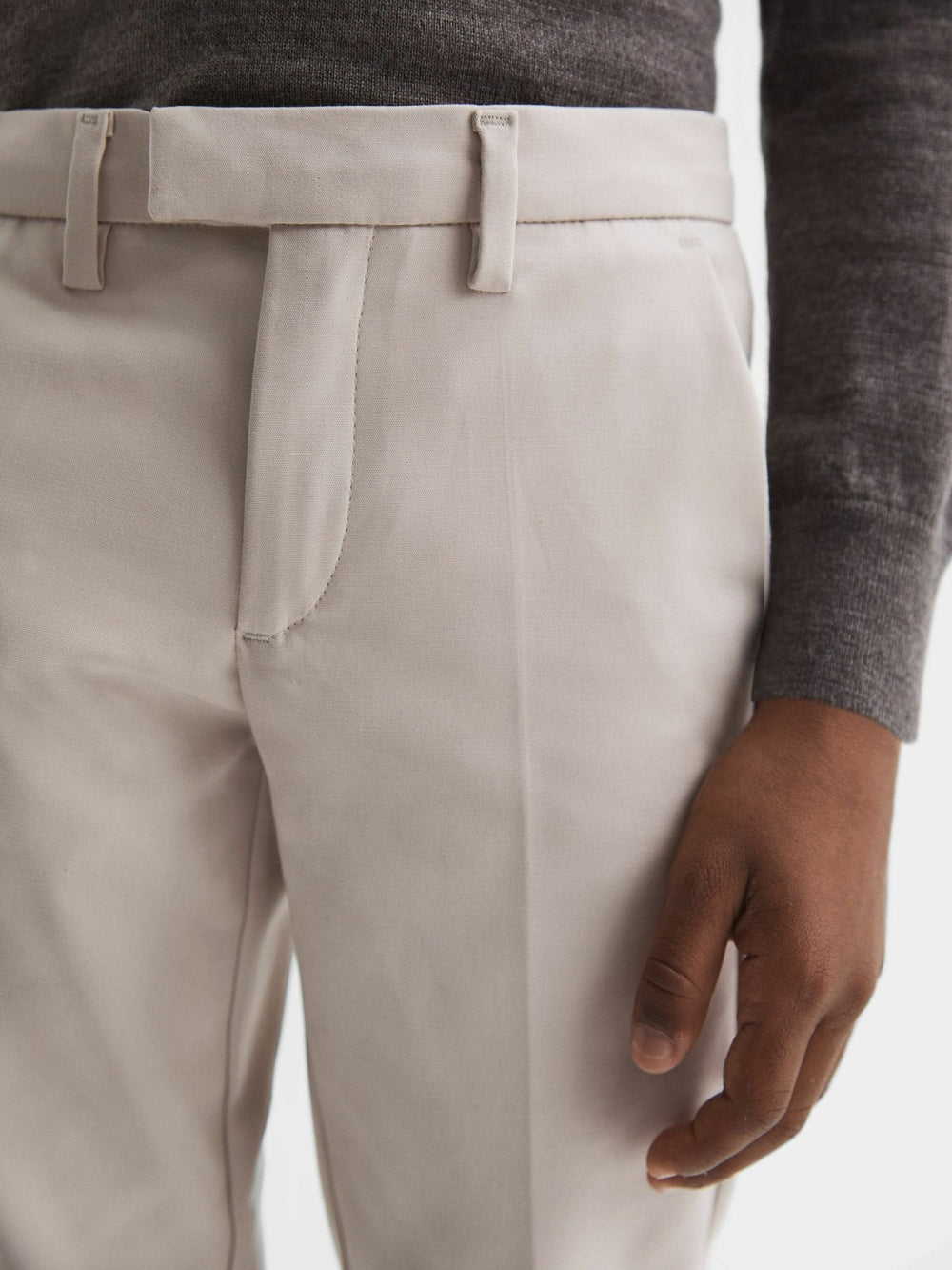 Reiss | 9-14 yrs Slim Fit Tapered Chinos in Stone