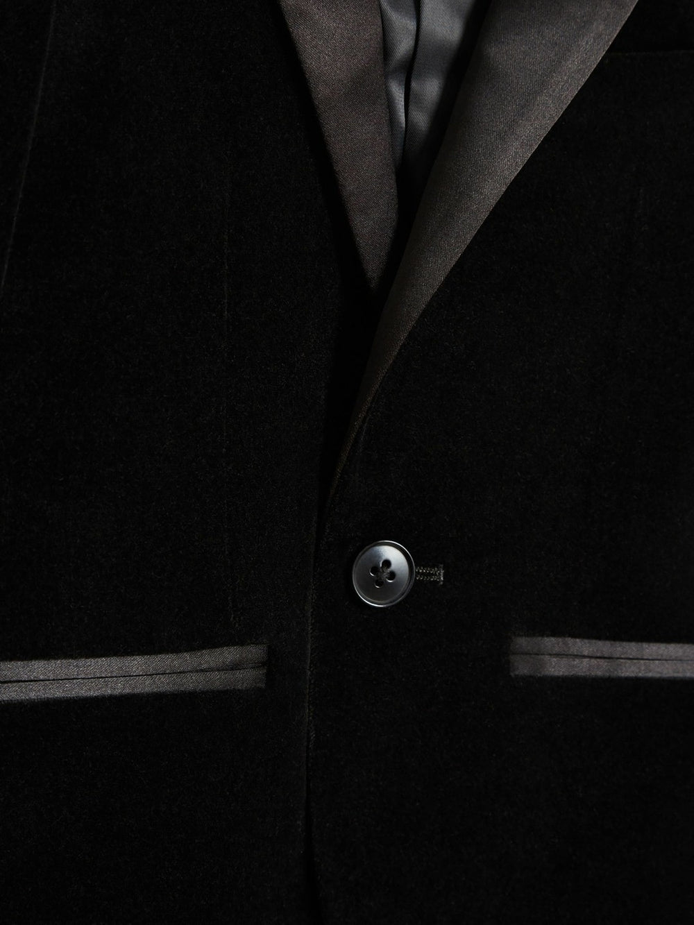 Reiss | 3-9 yrs Single Breasted Velvet Blazer in Black