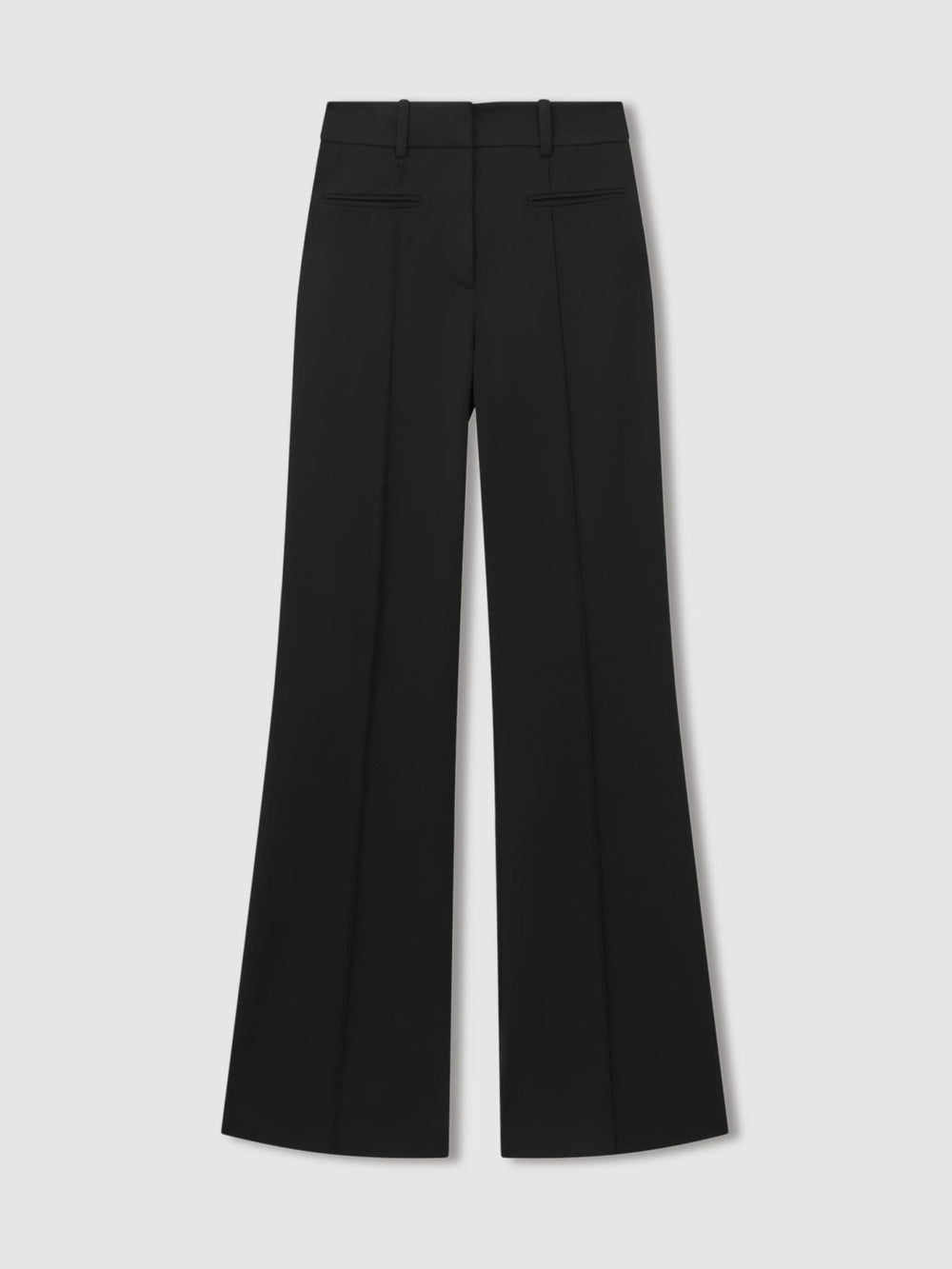 Reiss | Petite High Rise Flared Trousers in Black