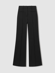 Reiss | Petite High Rise Flared Trousers in Black