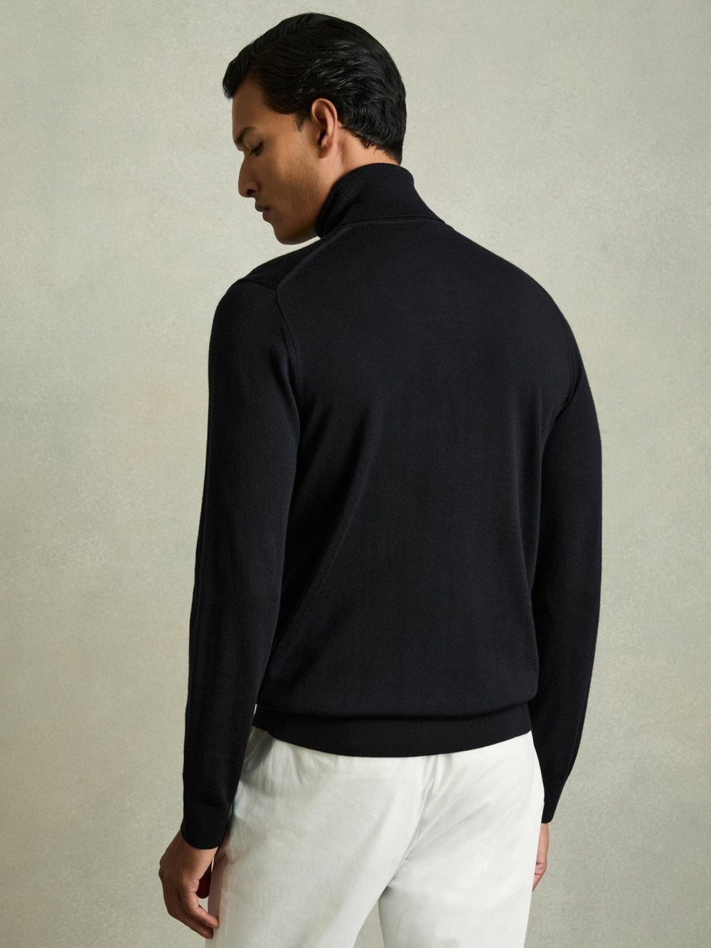 Reiss | Slim Fit Merino Wool Roll Neck Jumper in Navy