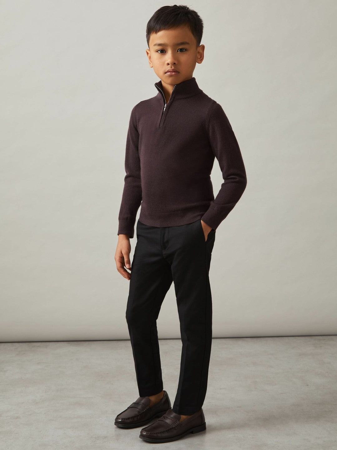 Reiss | 9-13 yrs Slim Fit Tapered Chinos in Black