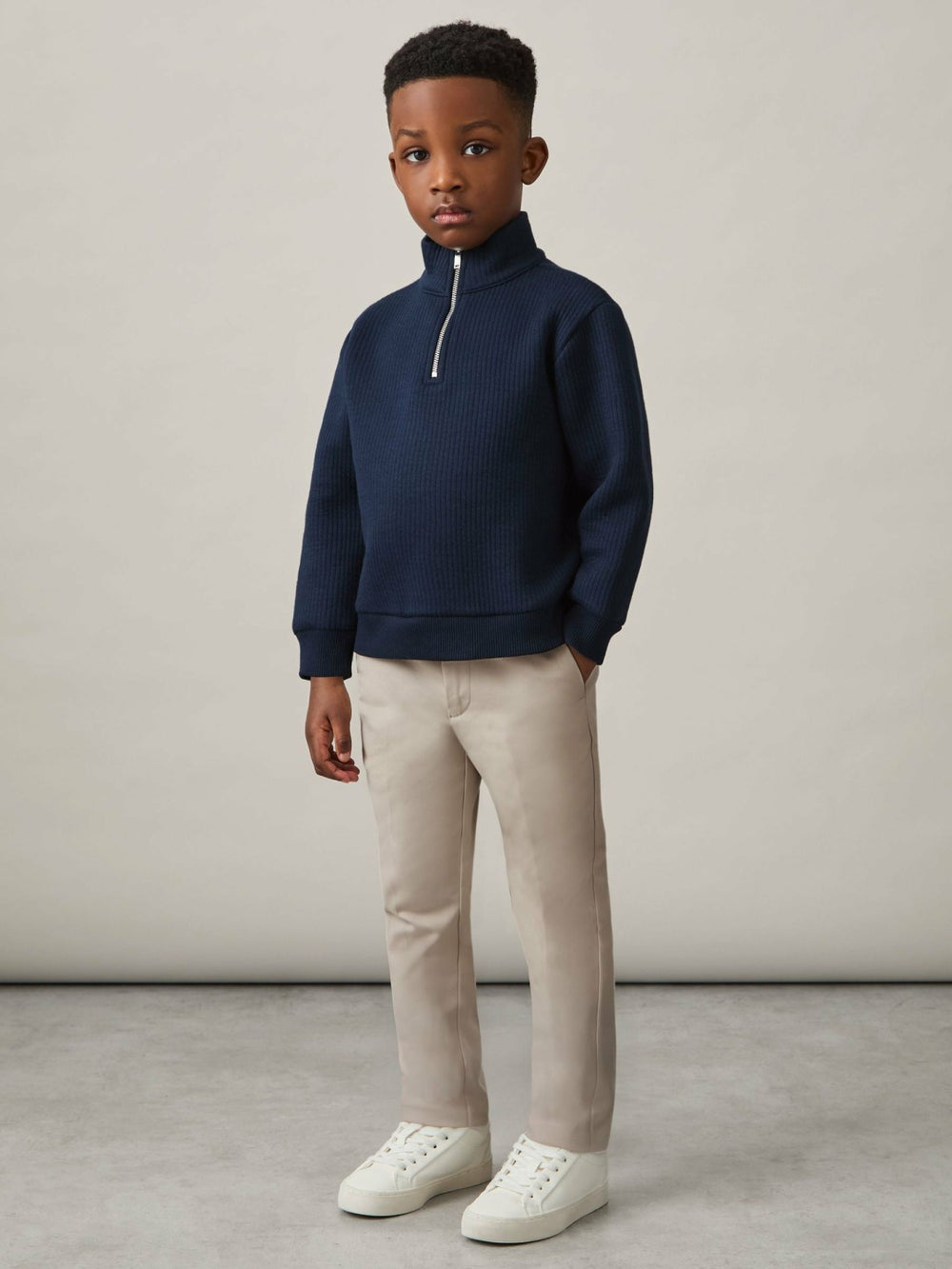Reiss | 9-13 yrs Slim Fit Tapered Chinos in Stone