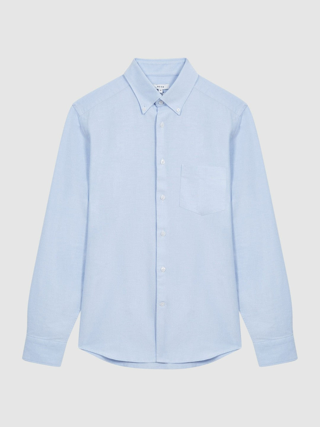 Reiss | Soft Wash Button Down Oxford Shirt in Soft Blue