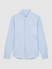 Reiss | Soft Wash Button Down Oxford Shirt in Soft Blue