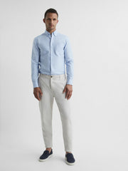 Reiss | Soft Wash Button Down Oxford Shirt in Soft Blue