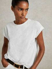 Reiss | Cotton-Jersey Crew Neck T-Shirt in White
