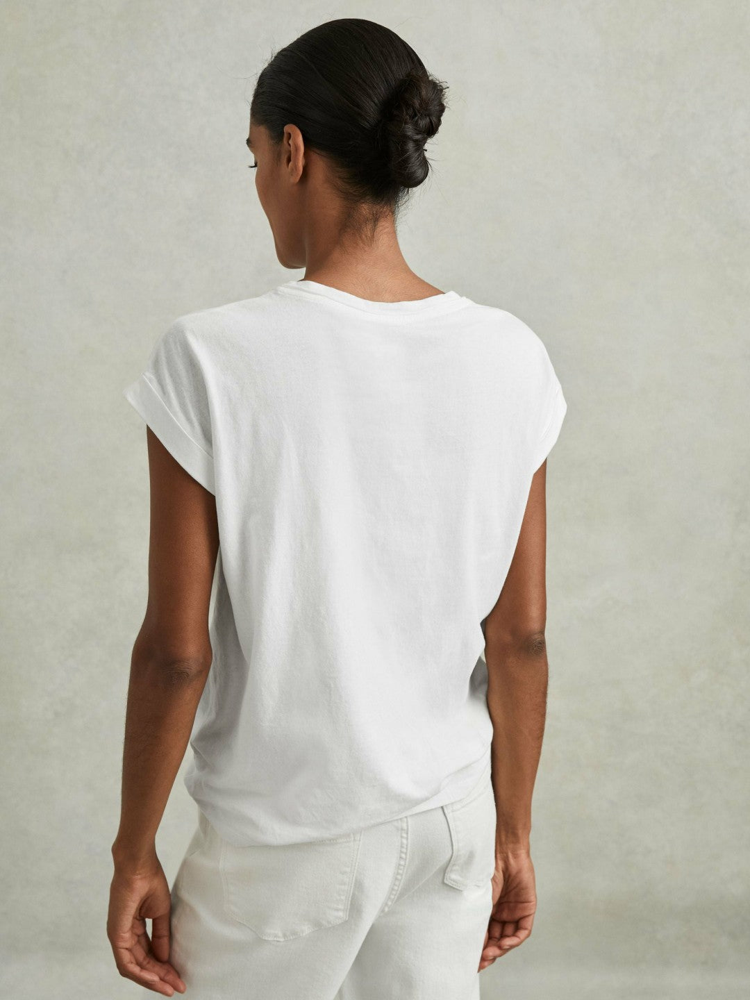 Reiss | Cotton-Jersey Crew Neck T-Shirt in White