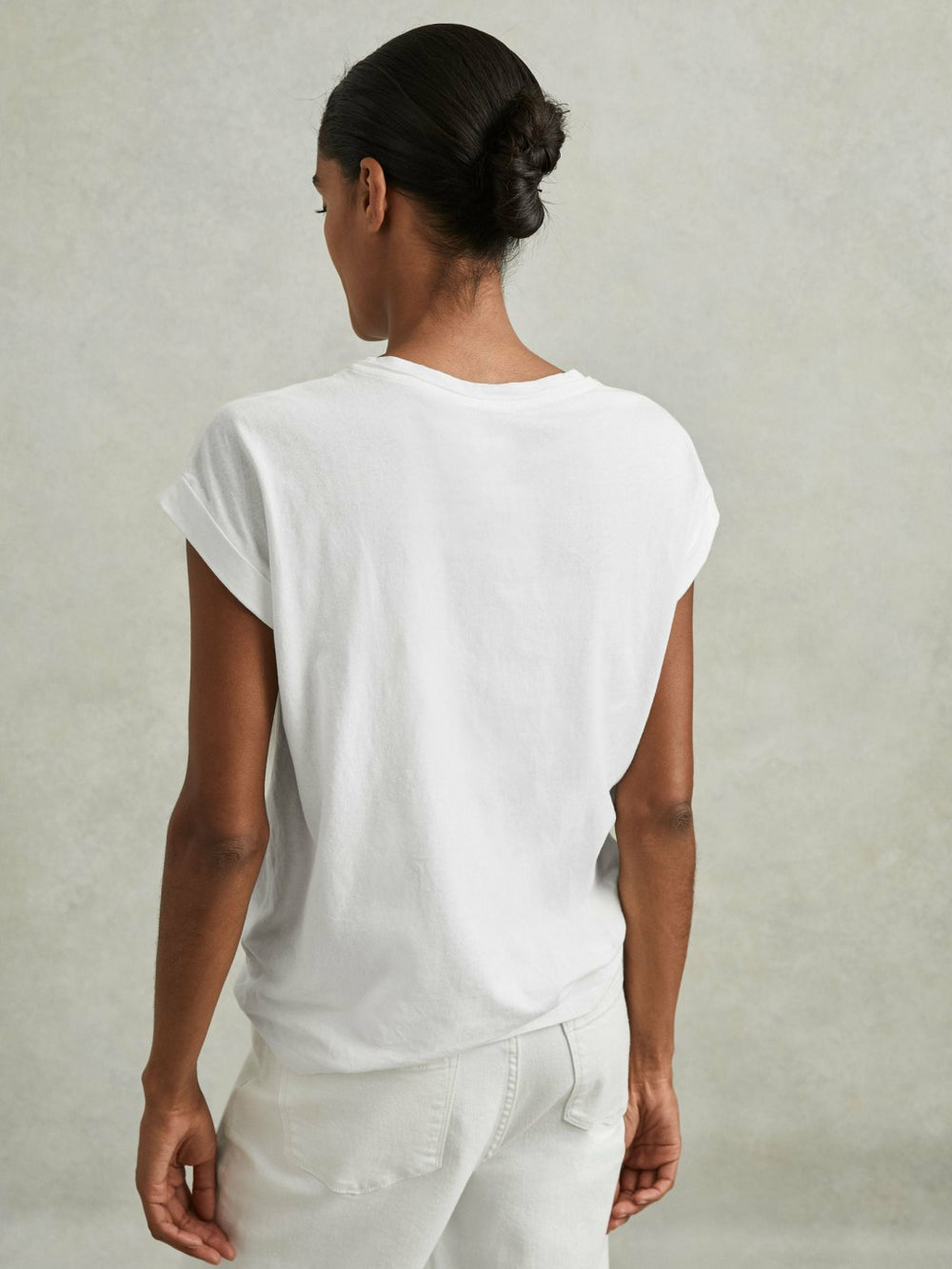 Reiss | Cotton-Jersey Crew Neck T-Shirt in White