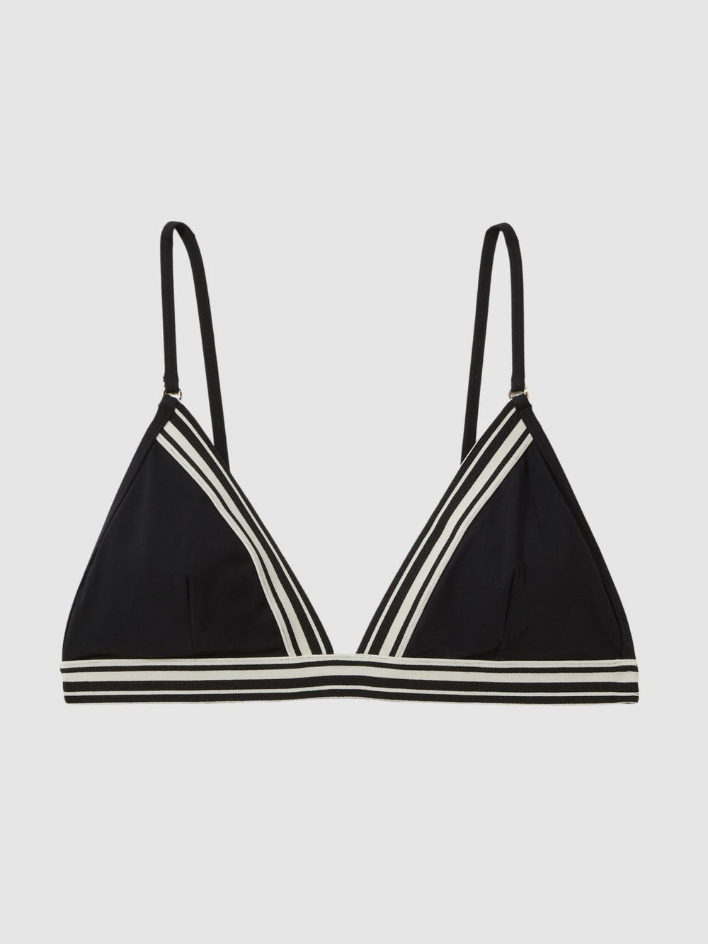 Reiss | Triangle Colourblock Bikini Top in Black