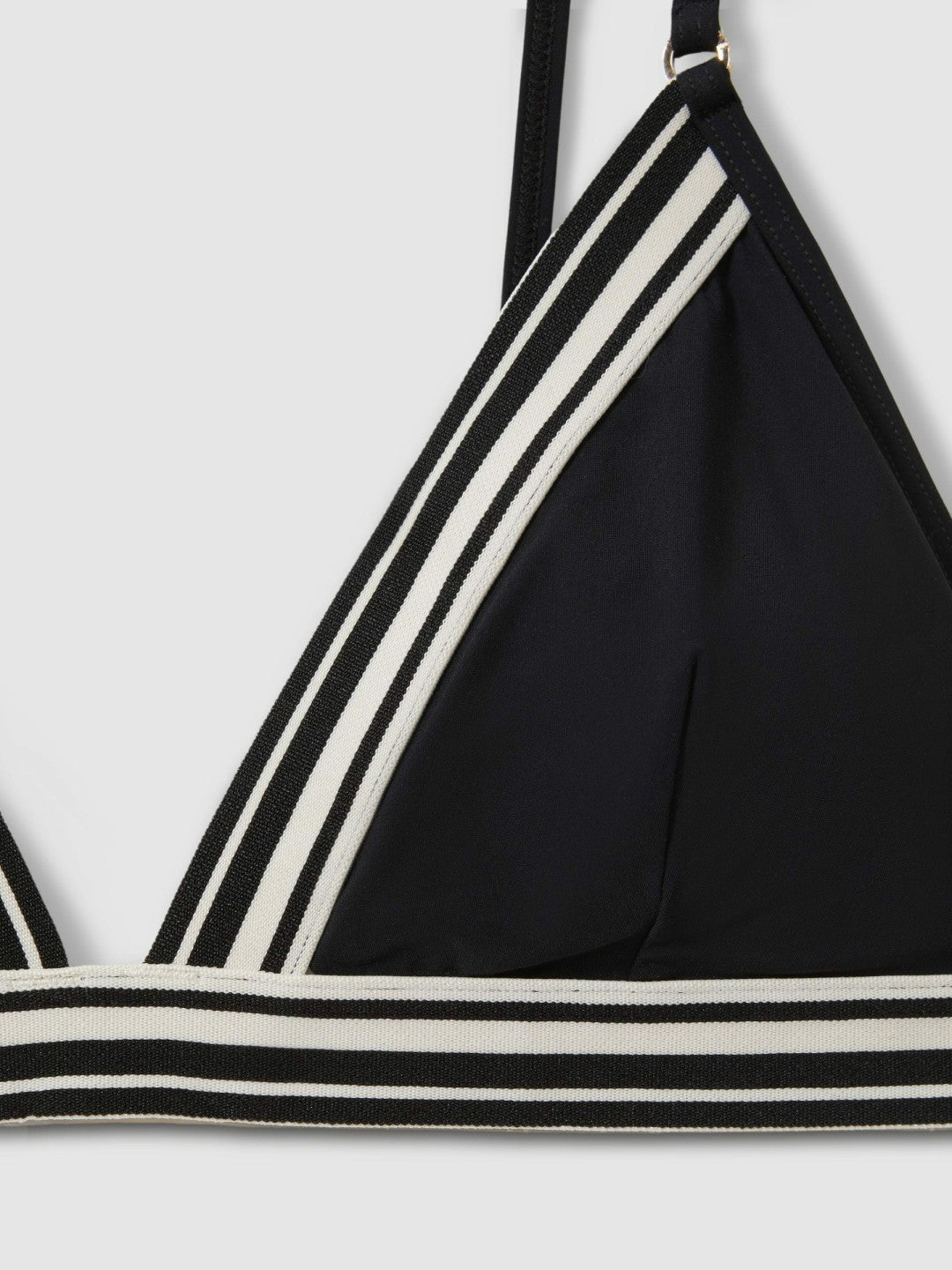 Reiss | Triangle Colourblock Bikini Top in Black