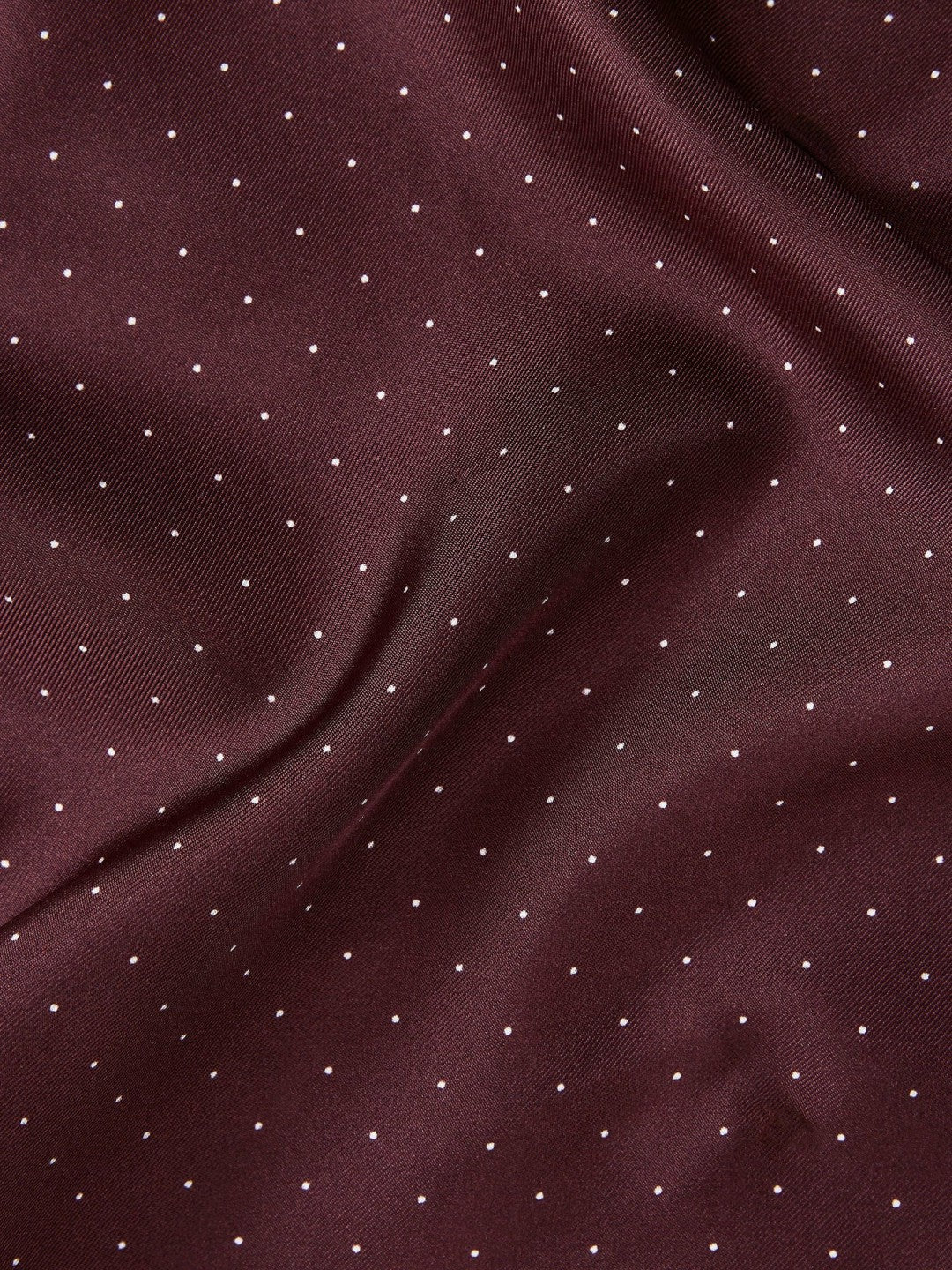 Reiss | Polka Dot Silk Pocket Square in Burgundy