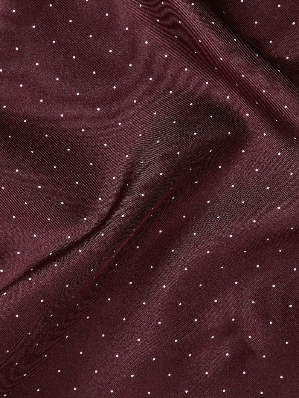 Reiss | Polka Dot Silk Pocket Square in Burgundy