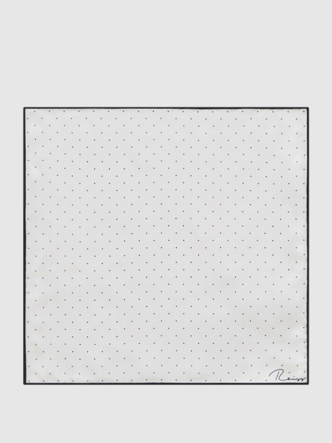 Reiss | Polka Dot Silk Pocket Square in White