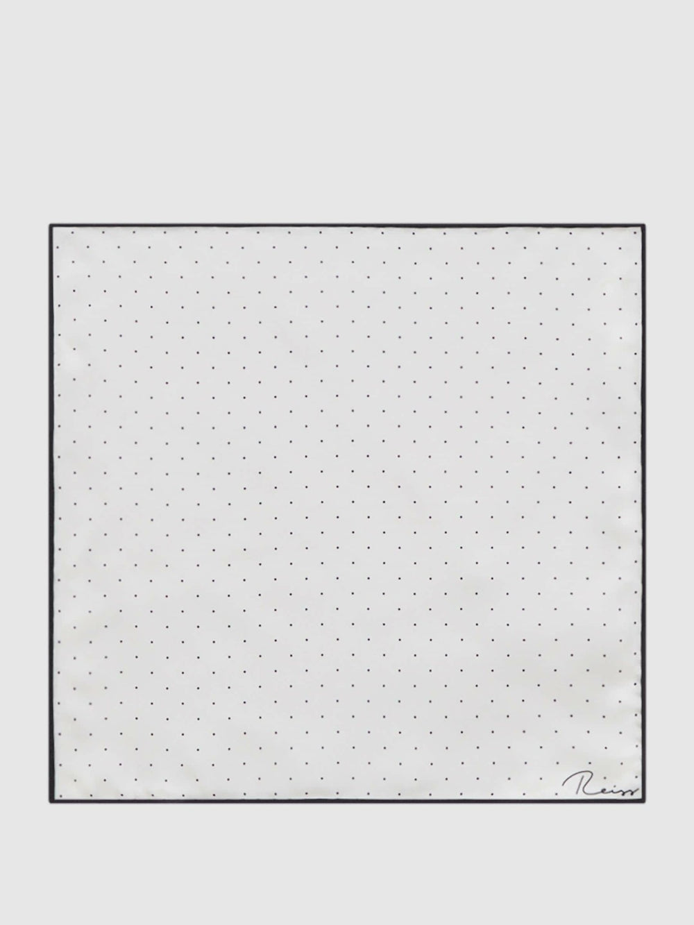Reiss | Polka Dot Silk Pocket Square in White