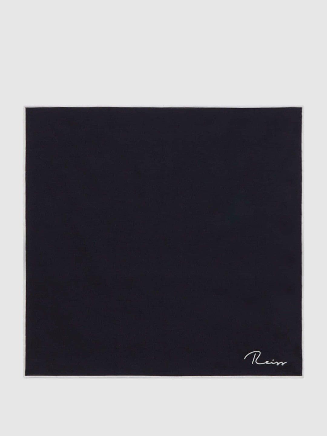 Reiss | Plain Silk Pocket Square in Navy