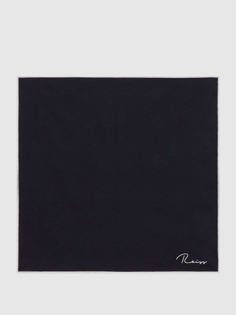 Reiss | Plain Silk Pocket Square in Navy