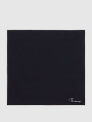 Reiss | Plain Silk Pocket Square in Navy