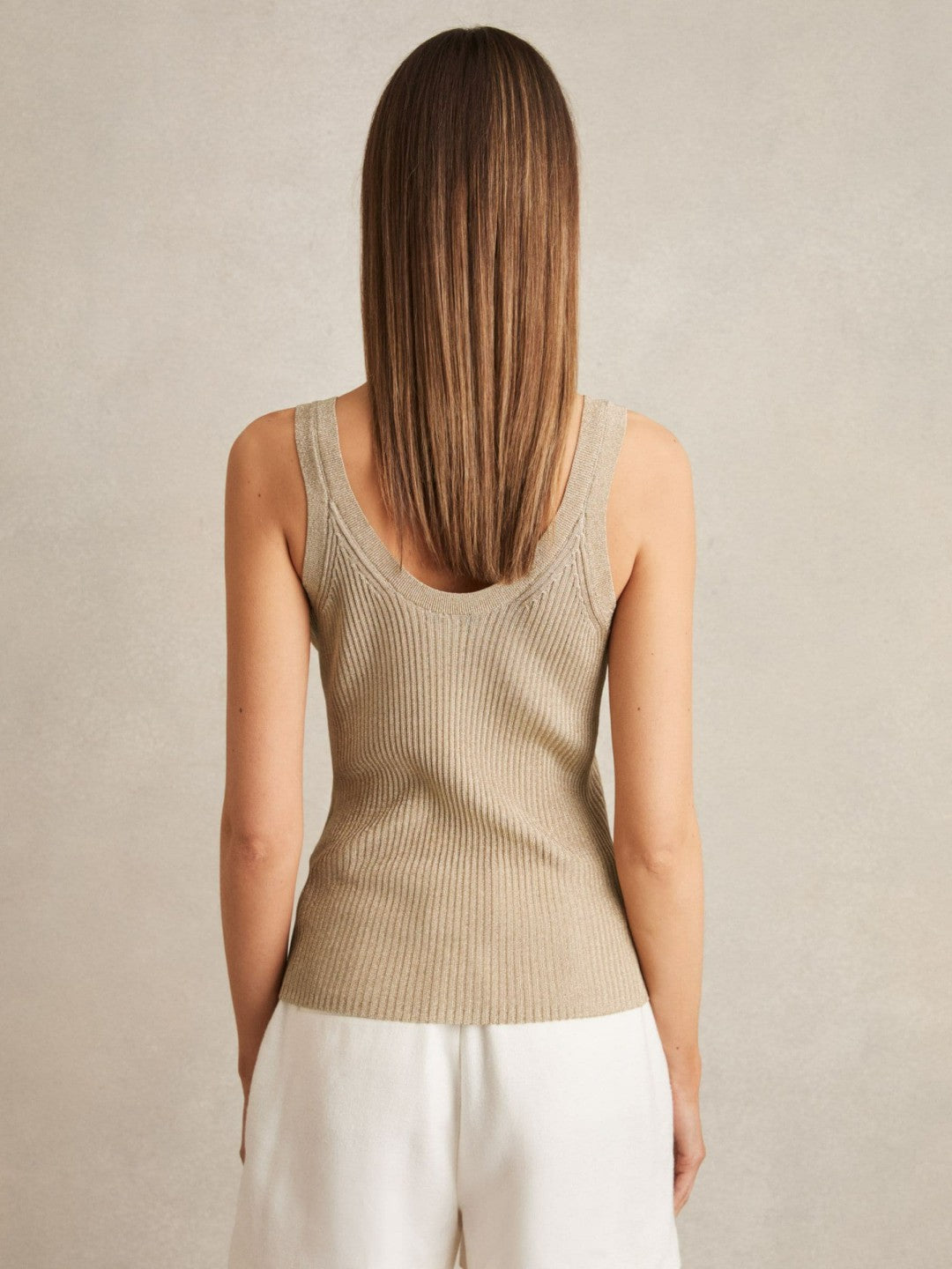 Reiss | Metallic Vest Top in Gold