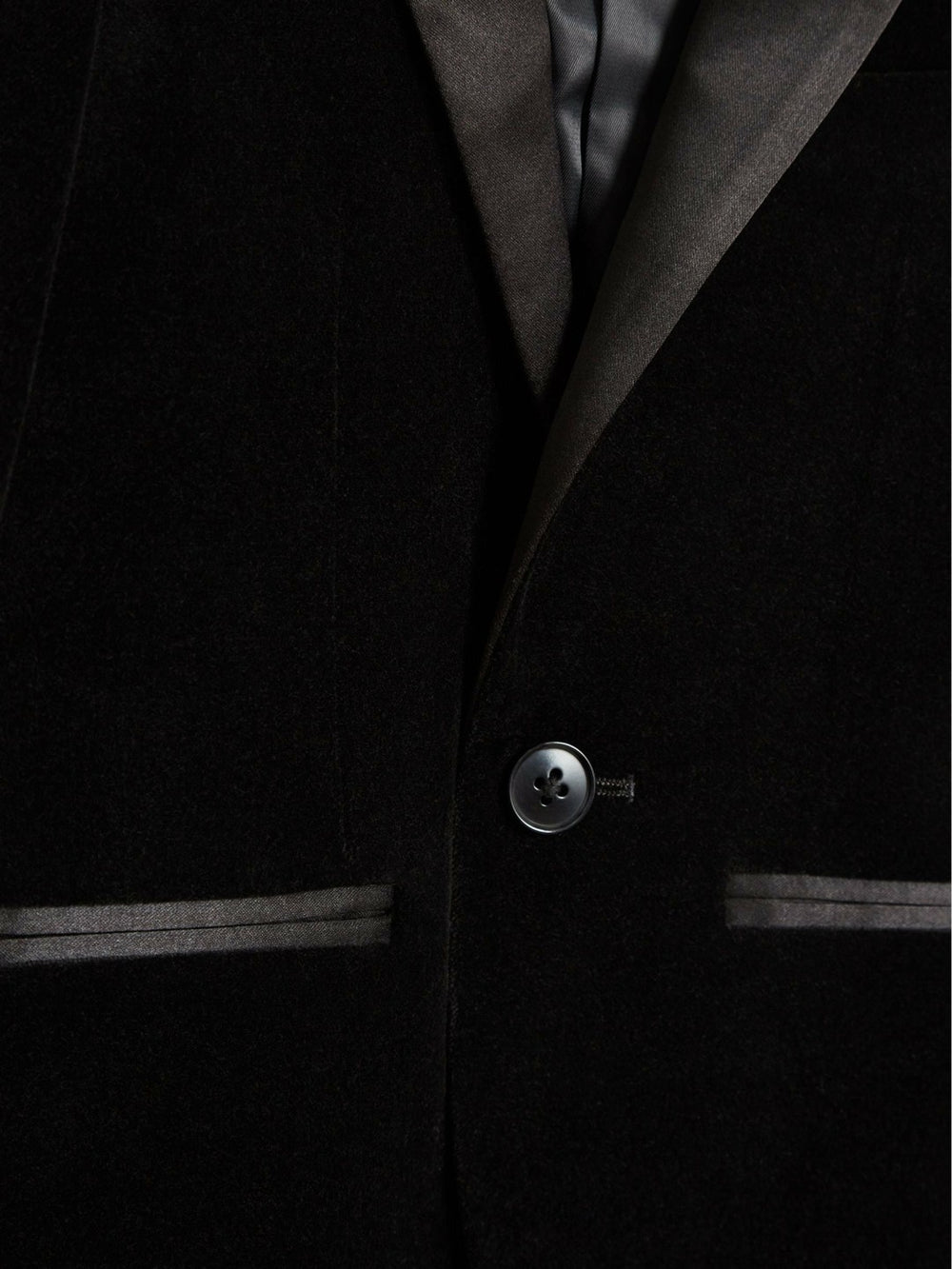 Reiss | 4-9 yrs Single Breasted Velvet Blazer in Black