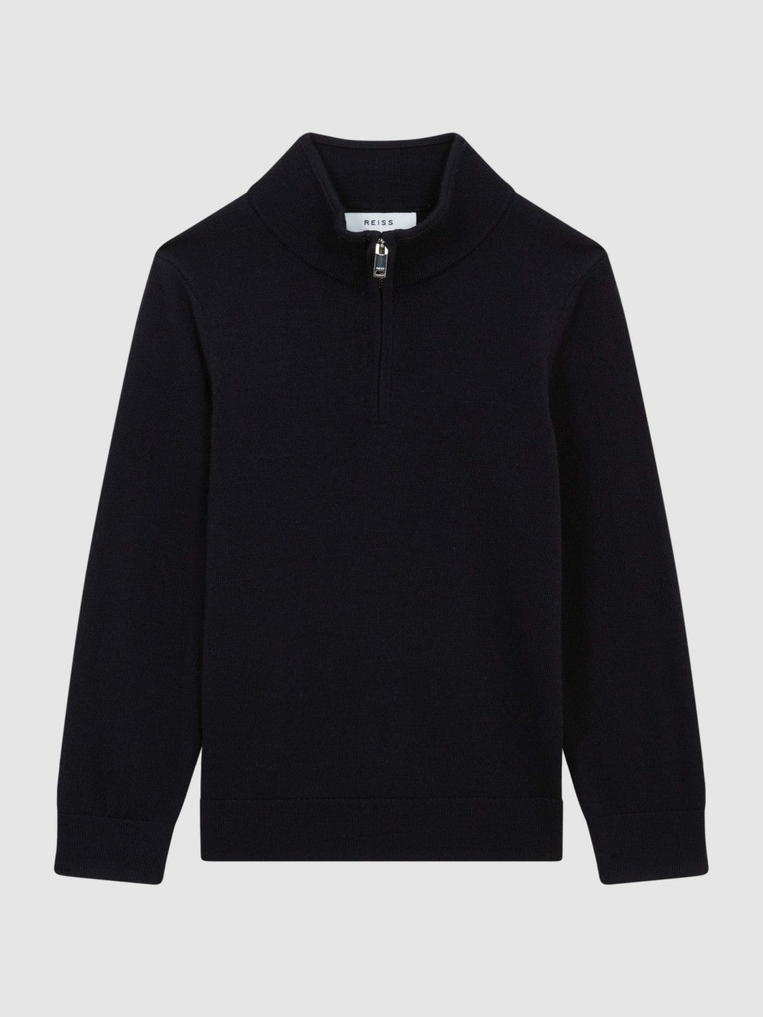 Reiss | 4-9 yrs Merino Wool Zip-Neck Jumper in Navy