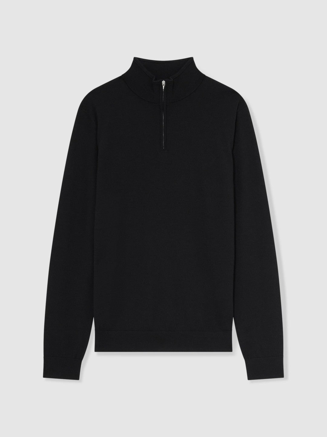 Reiss | Merino Wool Half-Zip Jumper in Black