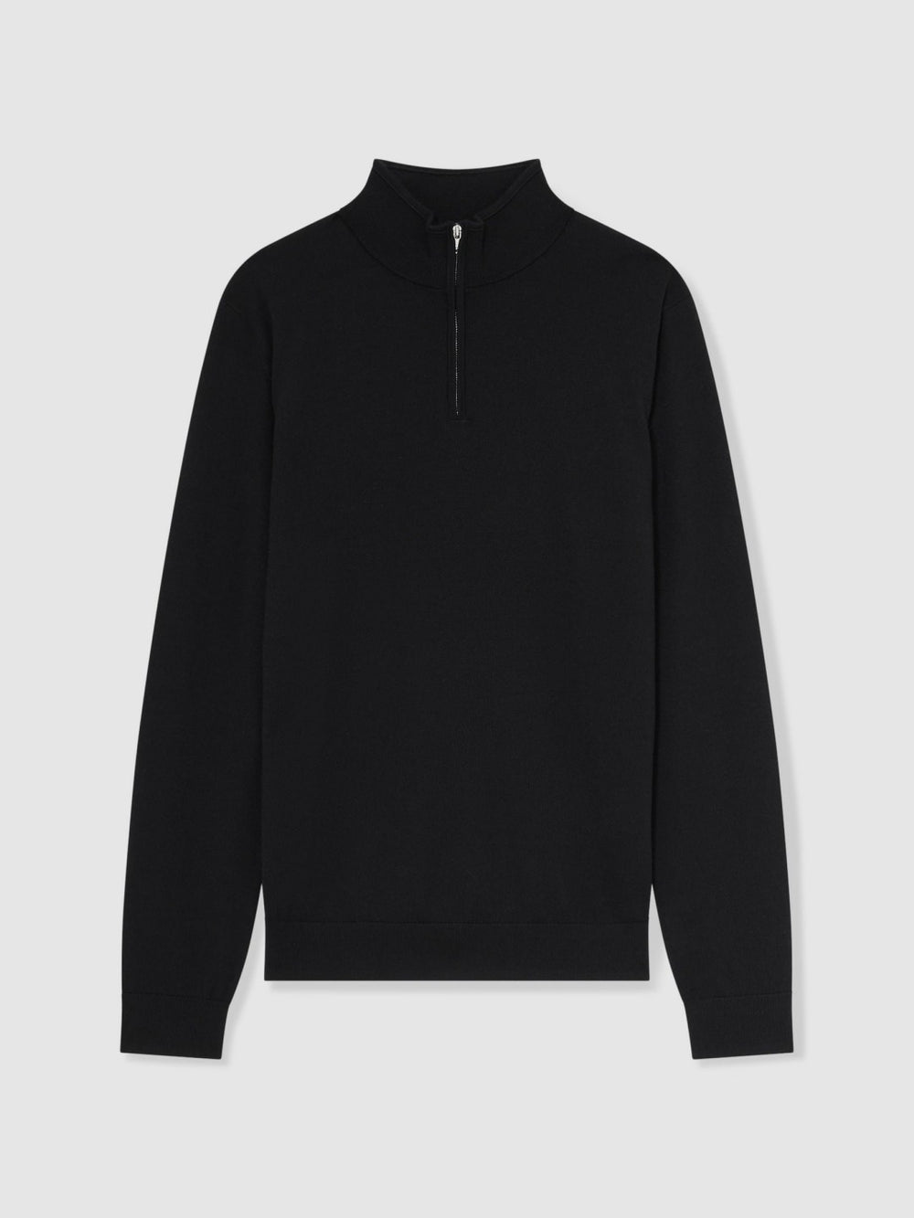 Reiss | Merino Wool Half-Zip Jumper in Black