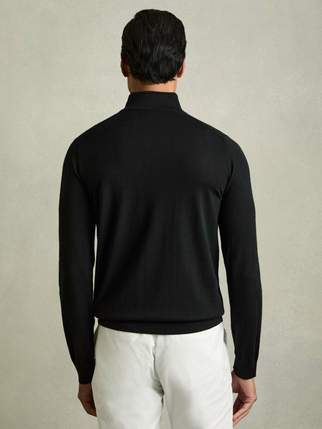 Reiss | Merino Wool Half-Zip Jumper in Black