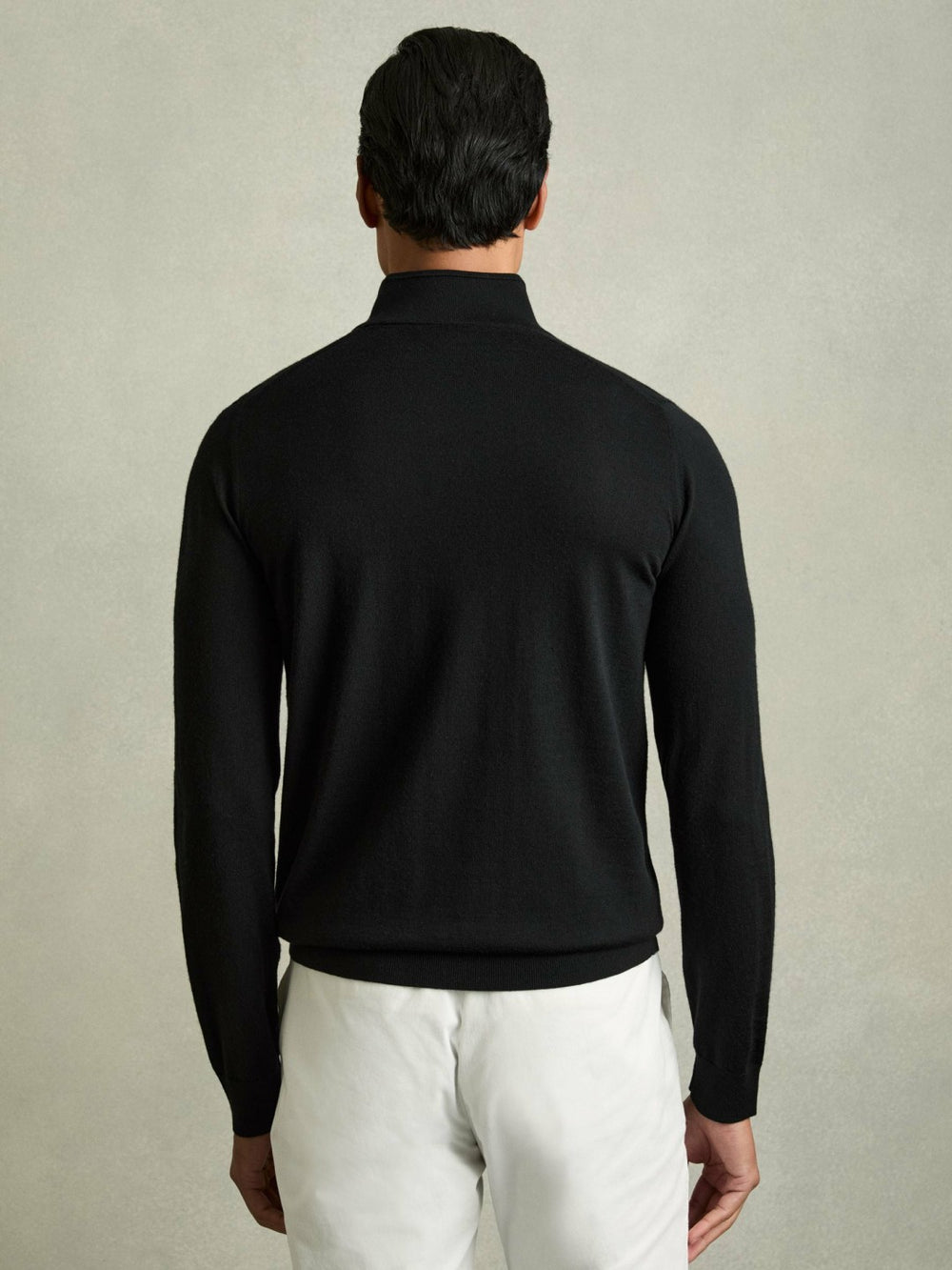 Reiss | Merino Wool Half-Zip Jumper in Black