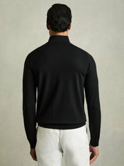 Reiss | Merino Wool Half-Zip Jumper in Black