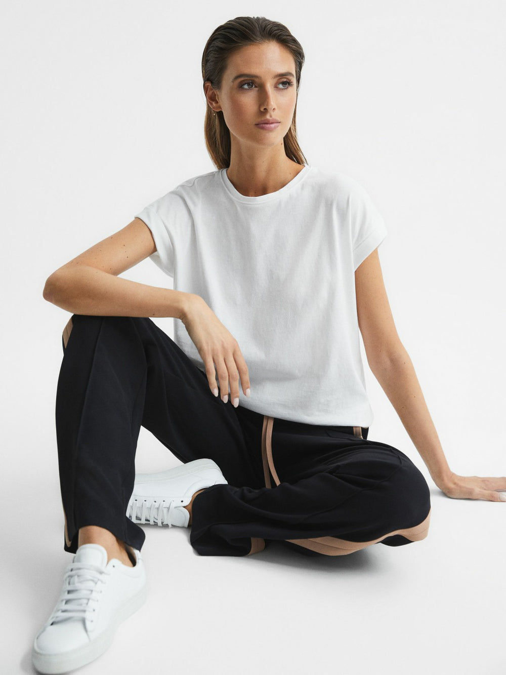 Reiss | Cotton-Jersey Crew Neck T-Shirt in White