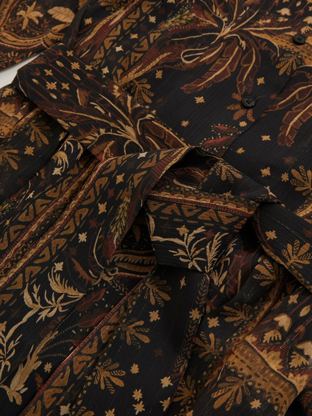 Reiss | Botanical-Print Chiffon Mini Dress in Navy