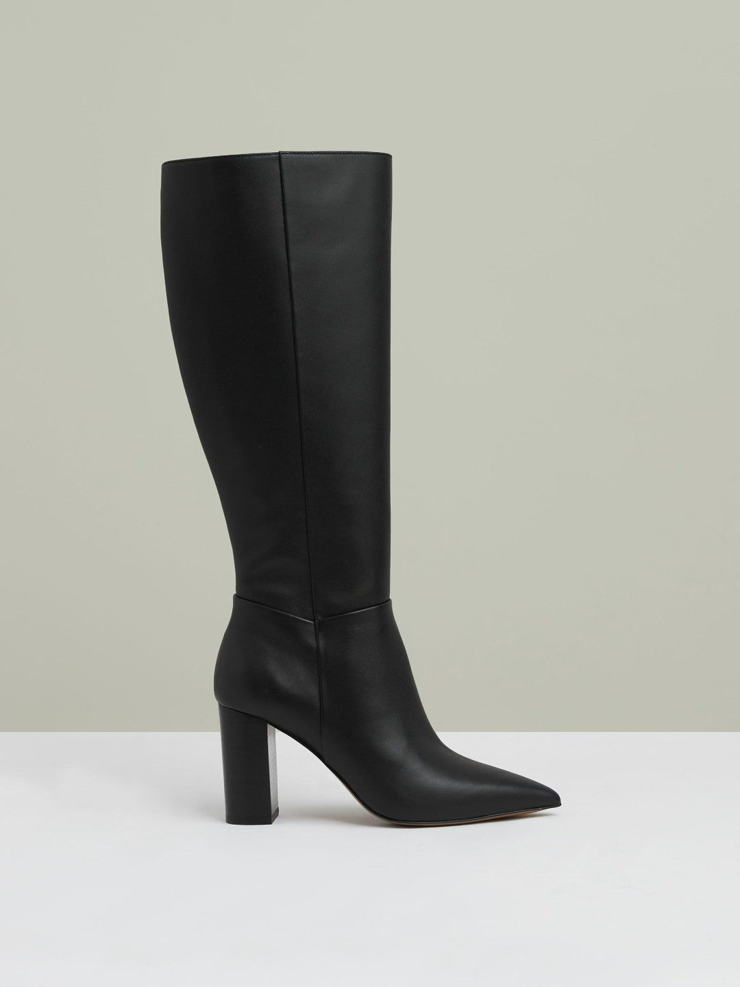 Reiss | Block Heel Knee High Boots in Black