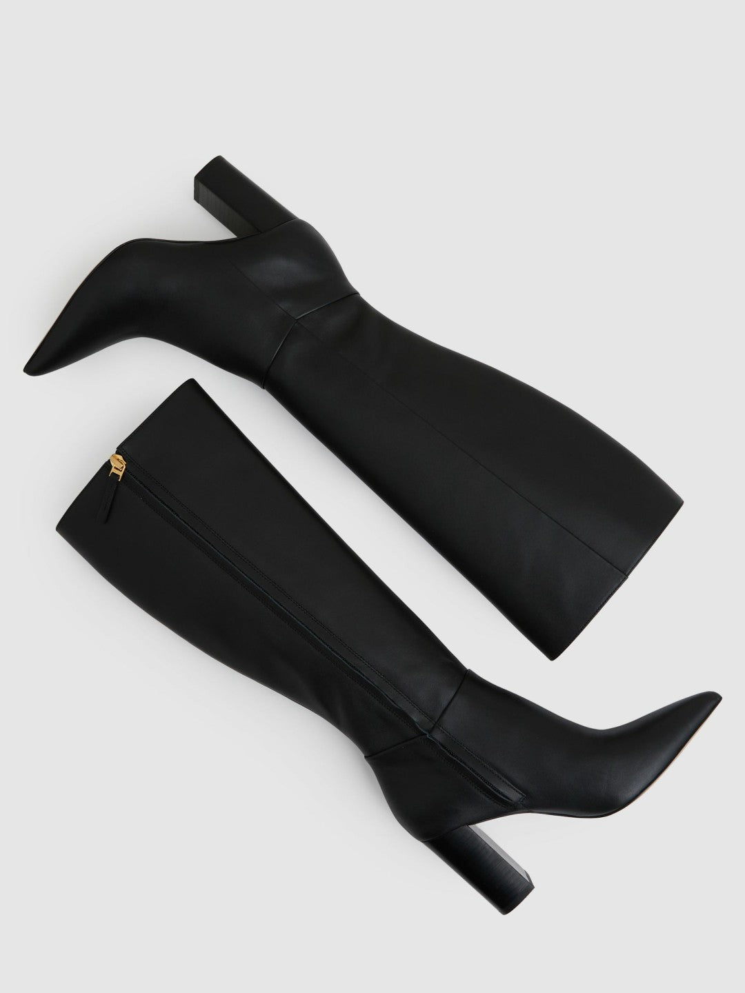 Reiss | Block Heel Knee High Boots in Black