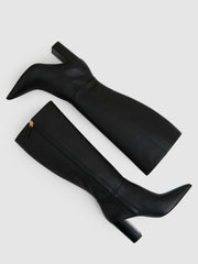 Reiss | Block Heel Knee High Boots in Black