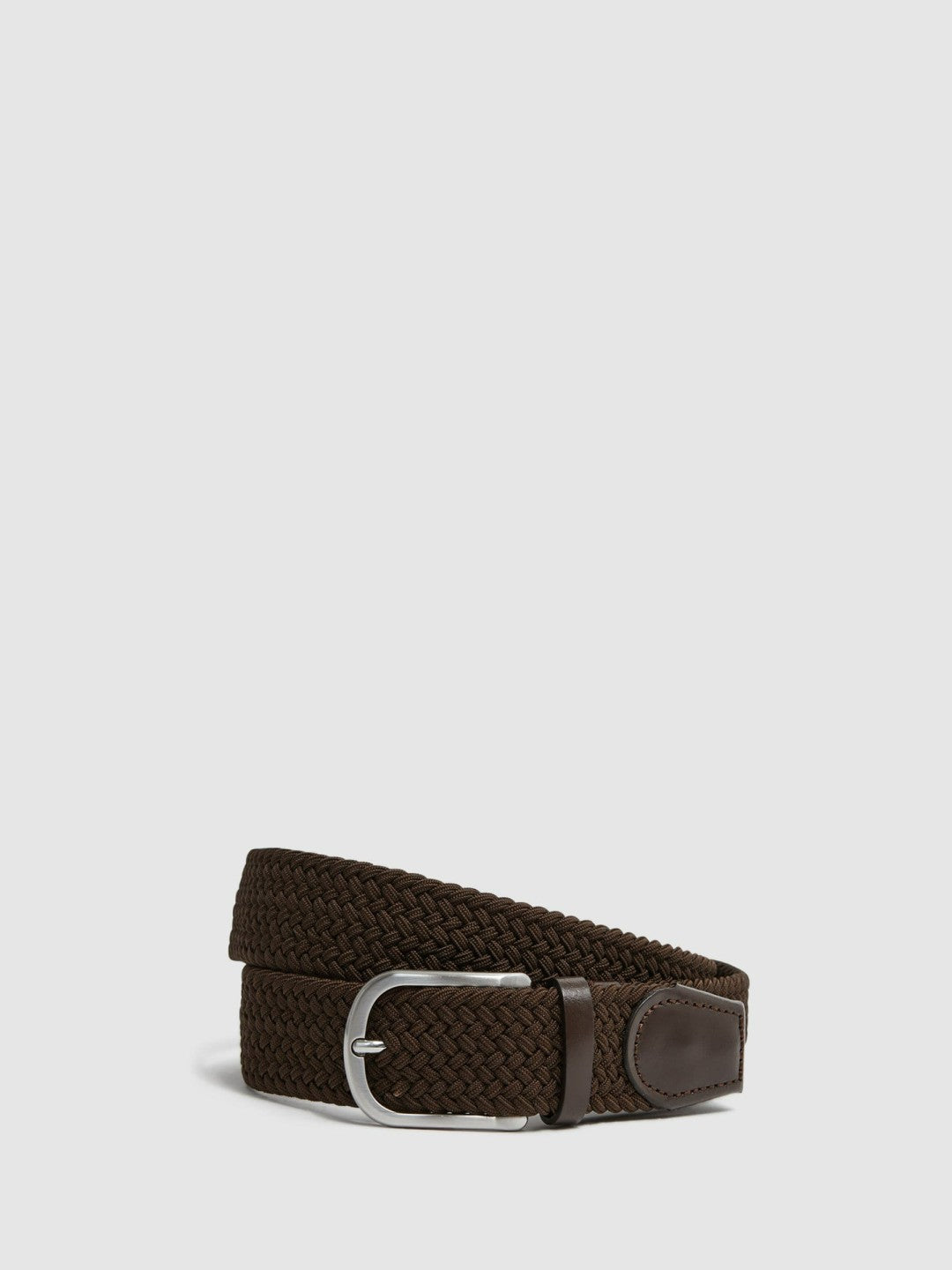 Reiss | Woven Belt in Dark Brown