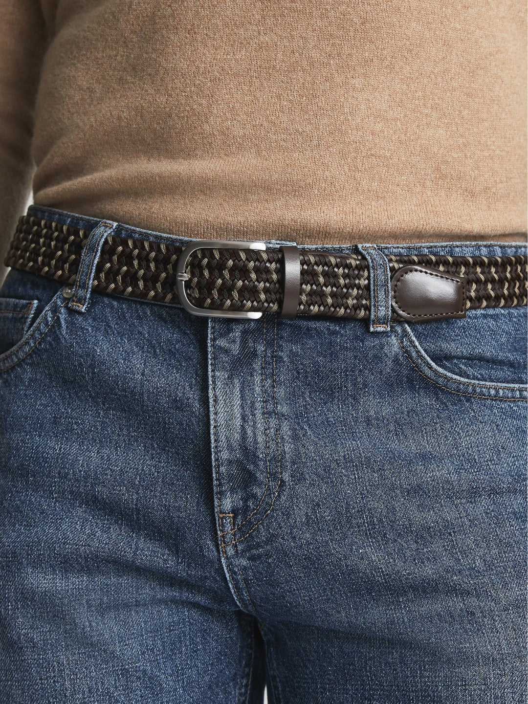 Reiss | Woven Belt in Dark Brown