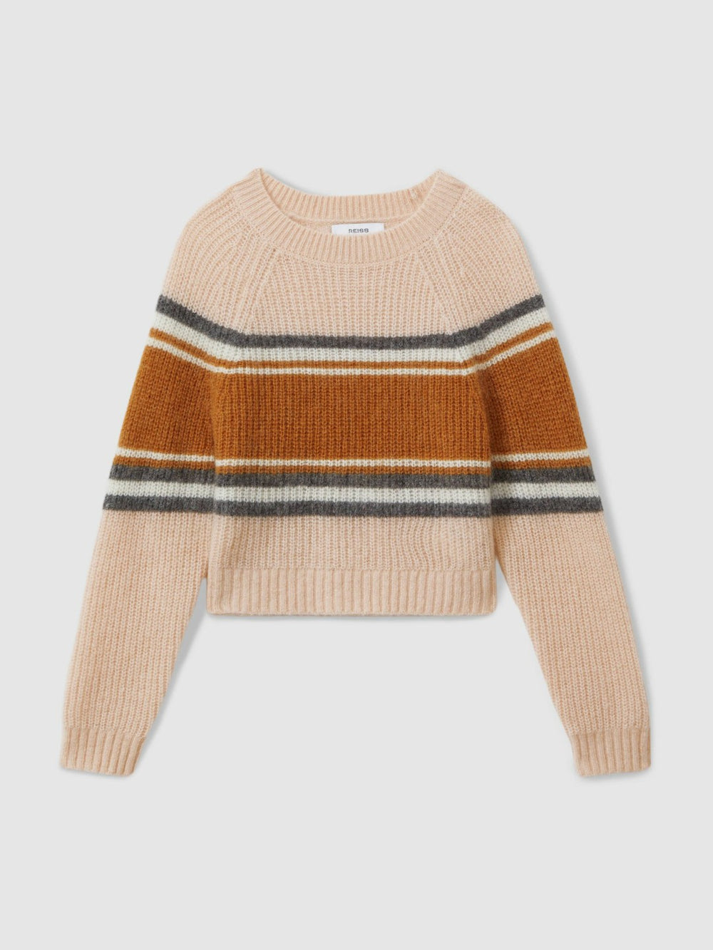 Reiss | Colourblock Striped Jumper in Pink