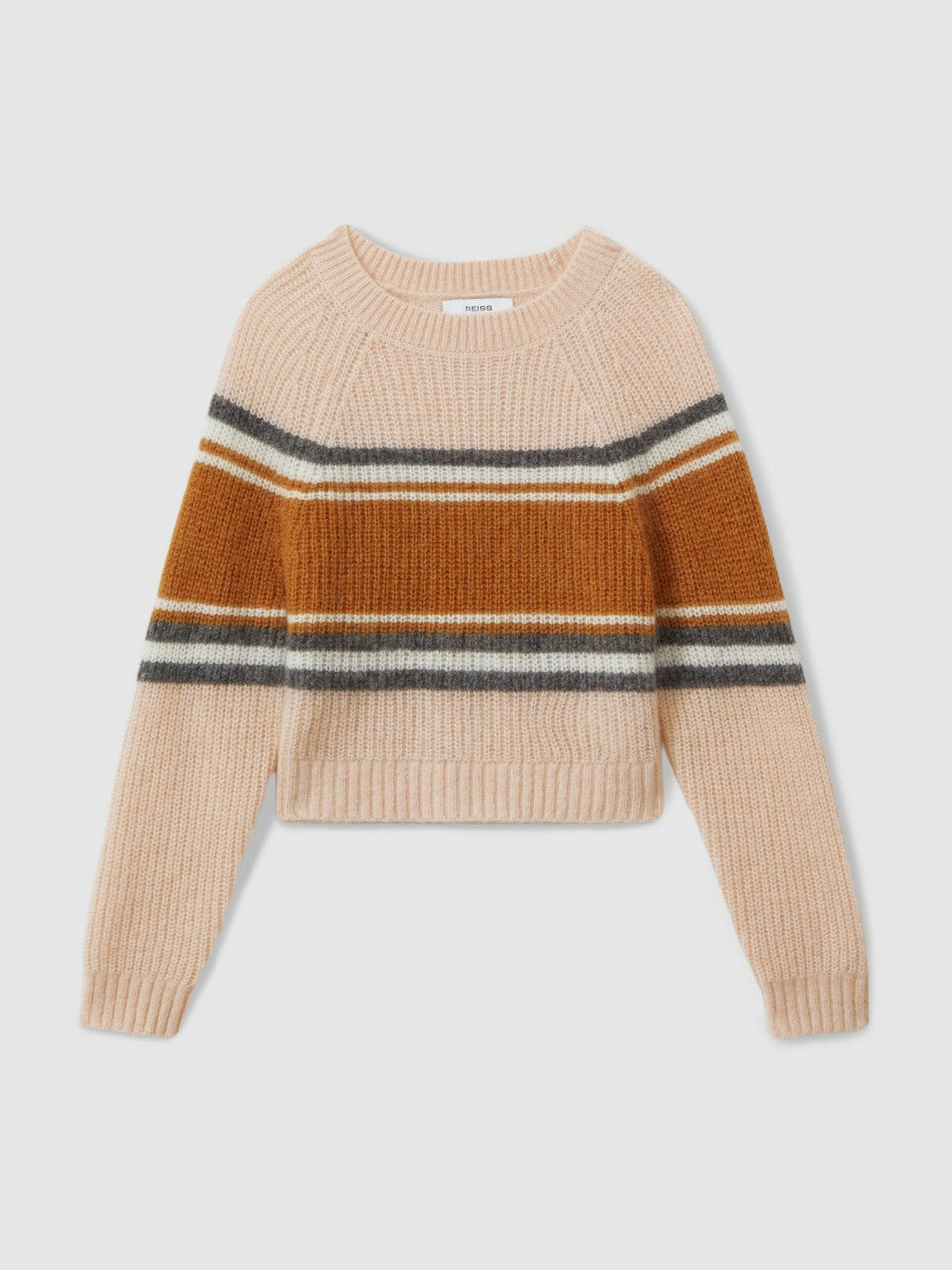 Reiss | Colourblock Striped Jumper in Pink