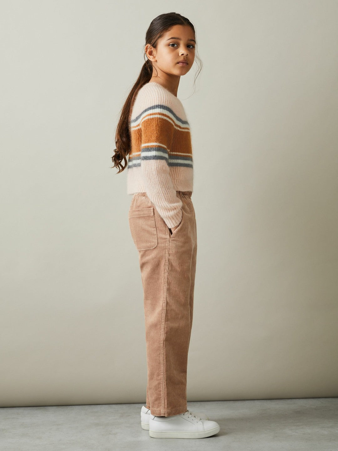 Reiss | Colourblock Striped Jumper in Pink