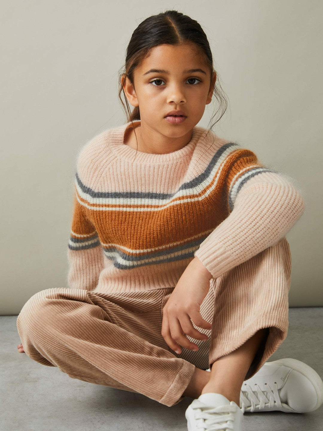 Reiss | Colourblock Striped Jumper in Pink