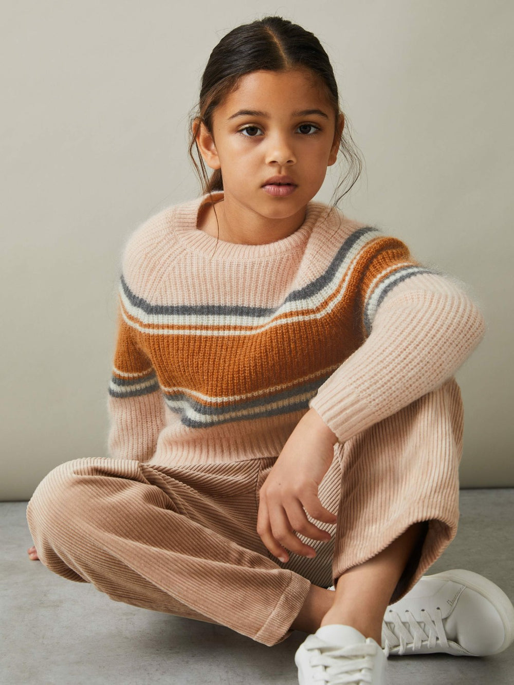 Reiss | Colourblock Striped Jumper in Pink