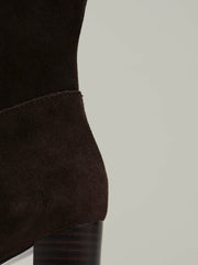 Reiss | Block Heel Knee High Boots in Chocolate