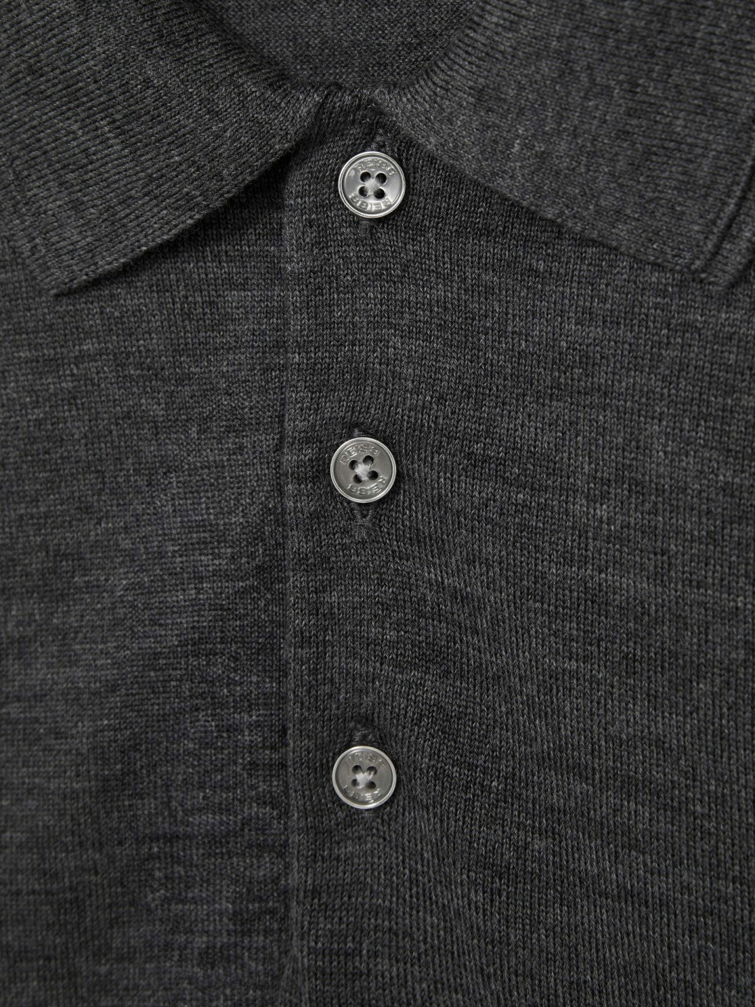 Reiss | Merino Wool Polo Shirt in Derby Grey Marl